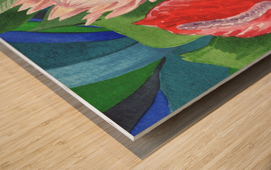 Floral Bouquet Watercolor 7 Wood print