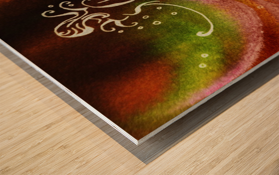 Warm Fall Flamenco Dance Abstract Watercolor  Wood print