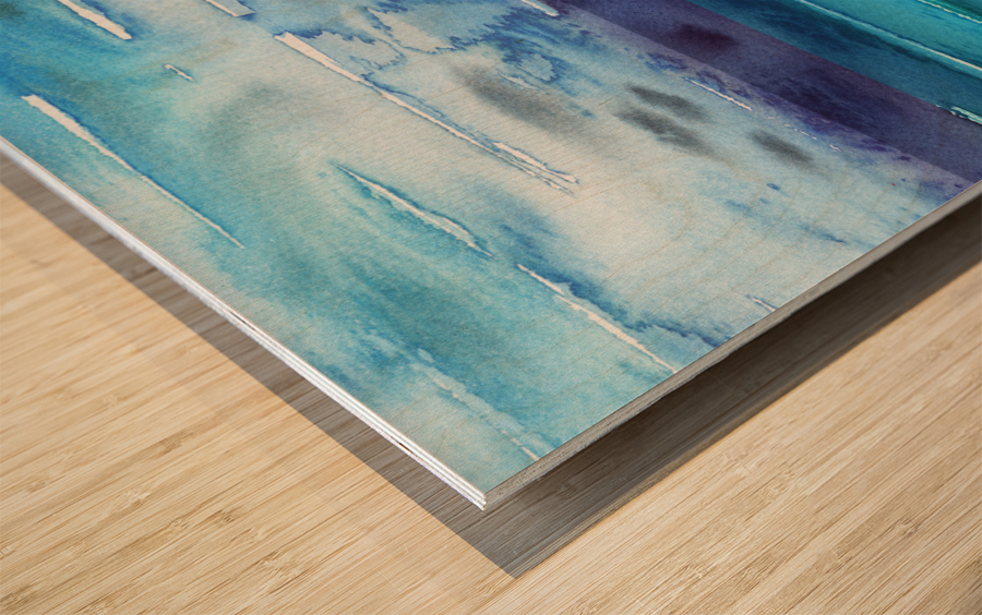 Beach Art Ocean Seascape Sea View Painting For Home Interior Decor IX Wood print