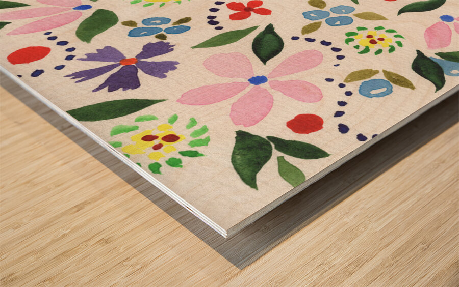 Abstract Flowers Watermedium 330 Wood print