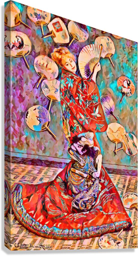 Madame Monet en costume japonais 1876 oil Canvas Print