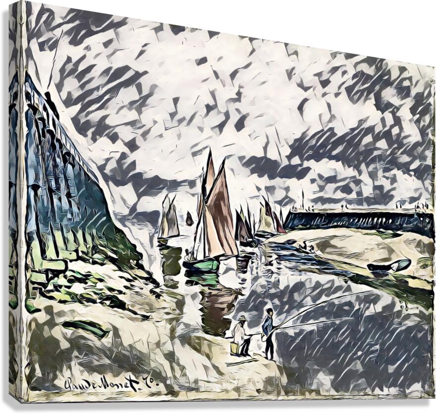 Le port de Trouville Breakwater at Trouville Low  1698624052.3024 Canvas Print