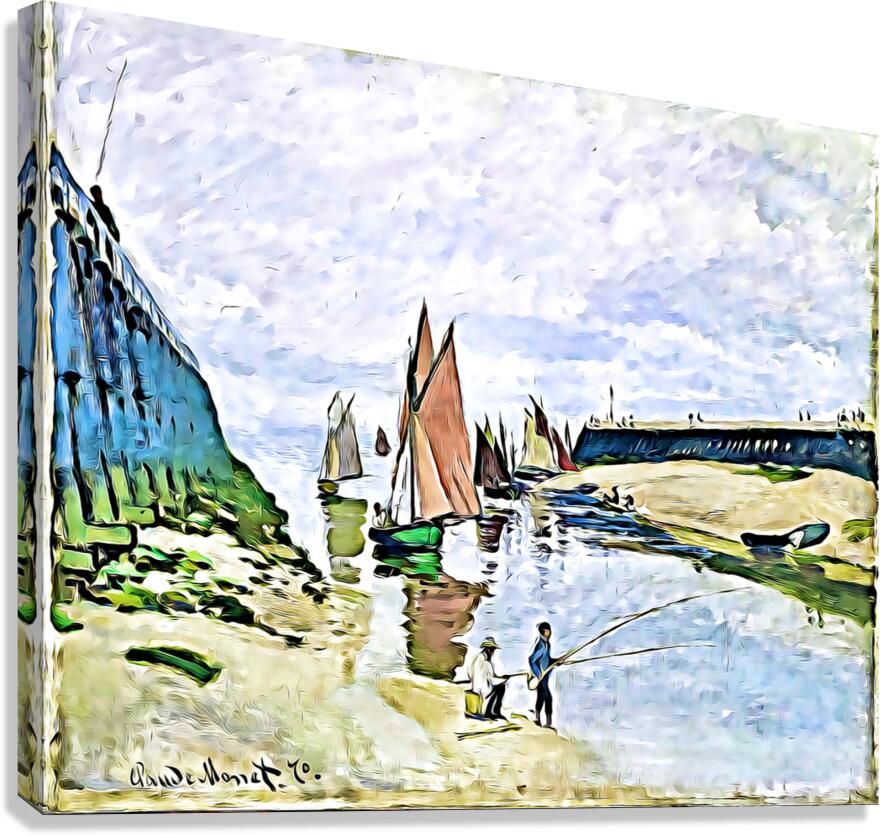Le port de Trouville Breakwater at Trouville Low  1698624043.4728 Canvas Print