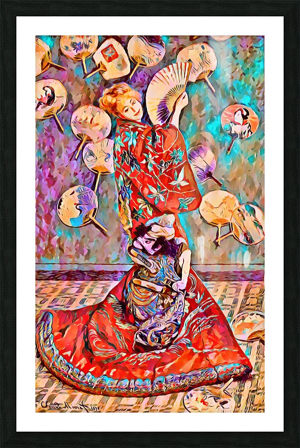 Madame Monet en costume japonais 1876 oil Picture Frame Printing