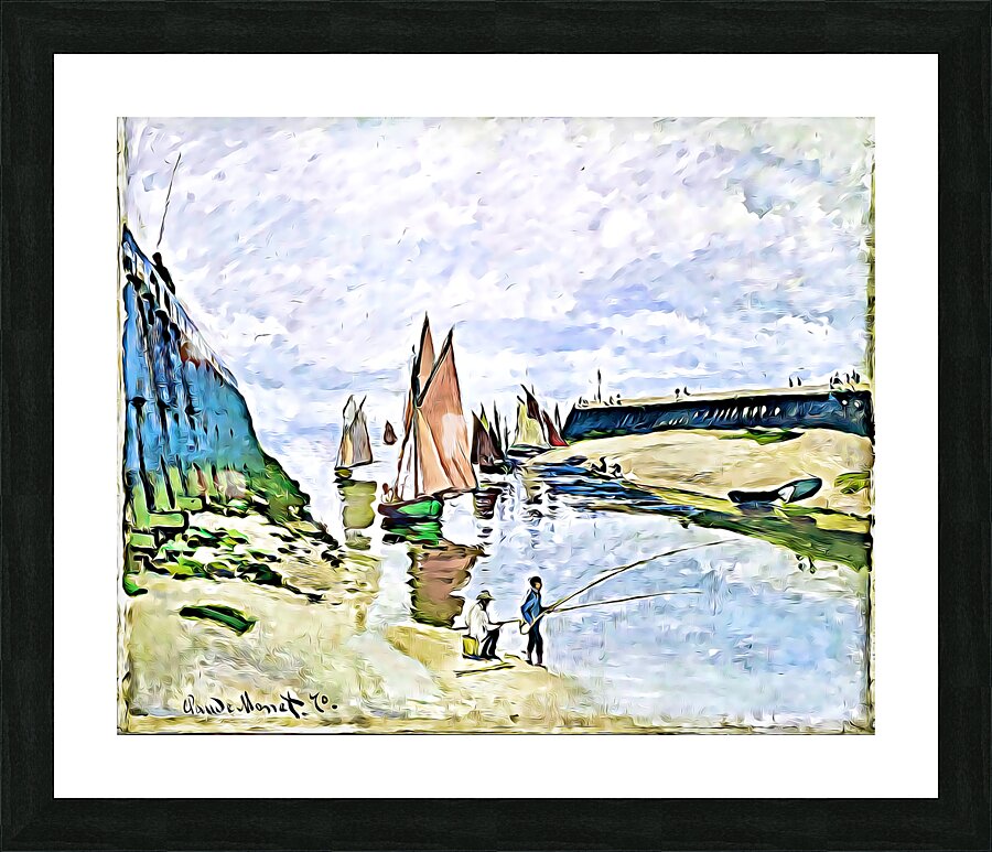 Le port de Trouville Breakwater at Trouville Low  1698624043.4728 Picture Frame Printing