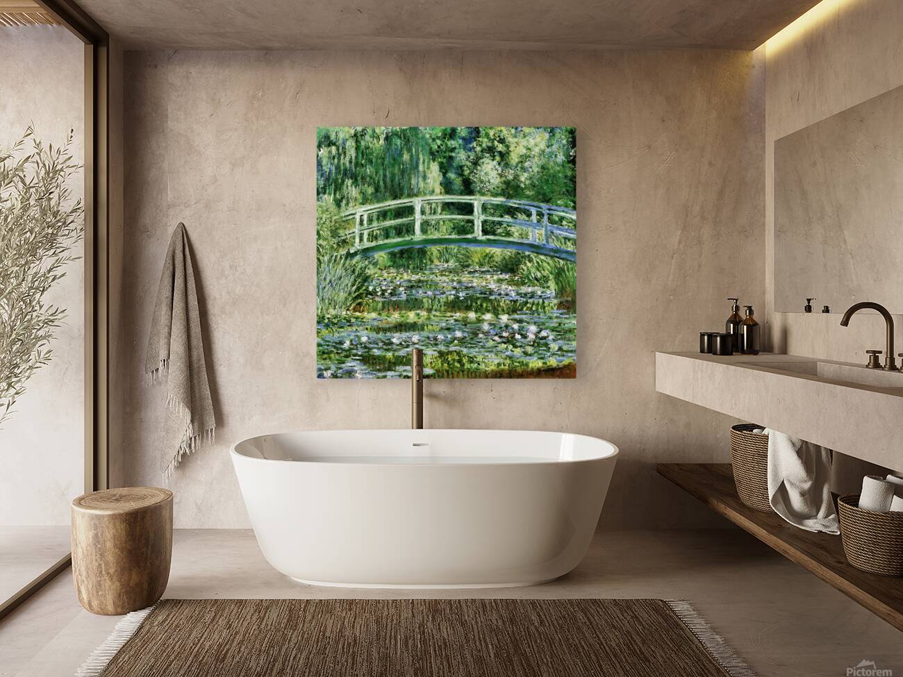 Water Lilies and Japanese Bridge 1897 1899 Reproduction