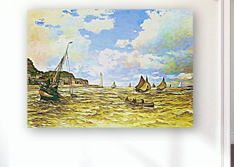 Monet Mouth of the Seine digitized by Monet by ArteFinoArt