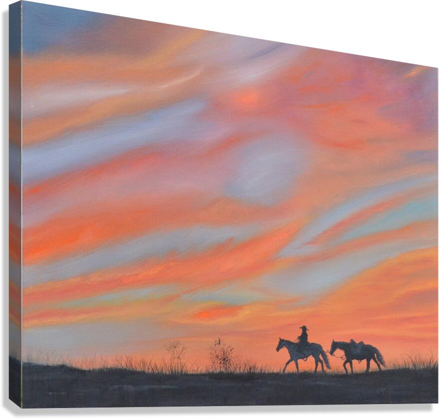 Cowboys Evening Canvas Print