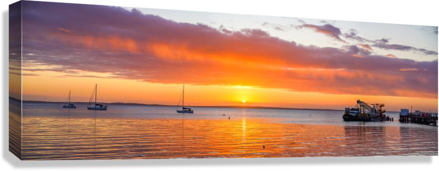 Kingfisher Bay sunset pano Canvas Print