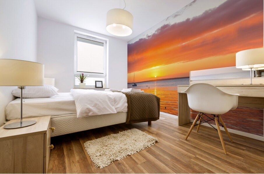 Kingfisher Bay sunset pano Mural print