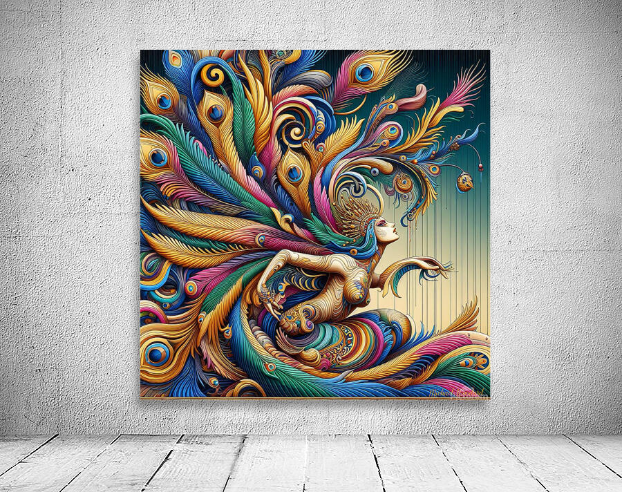 Elaborate Peacock’s Tail by Michael Woodard  Wall Preview