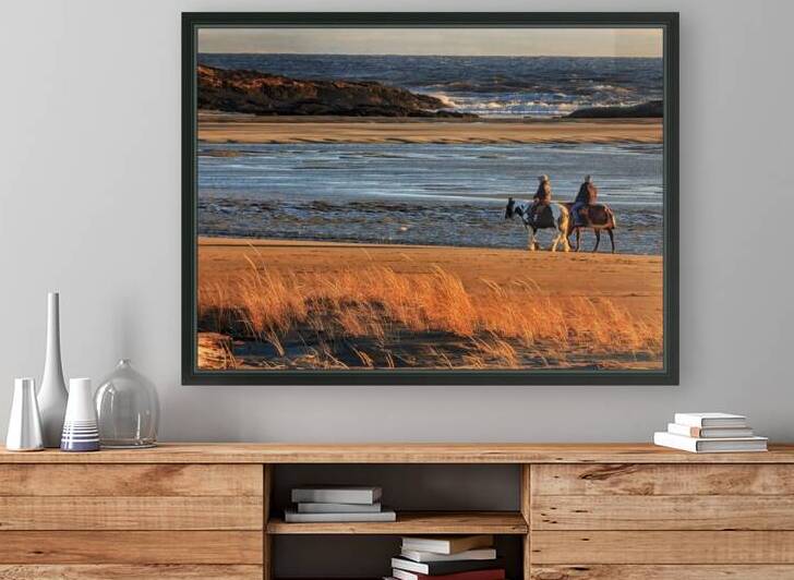 Popham Beach Riders - Maine Coast Wall Art by George Baines Photography   Connection in Moments of Light