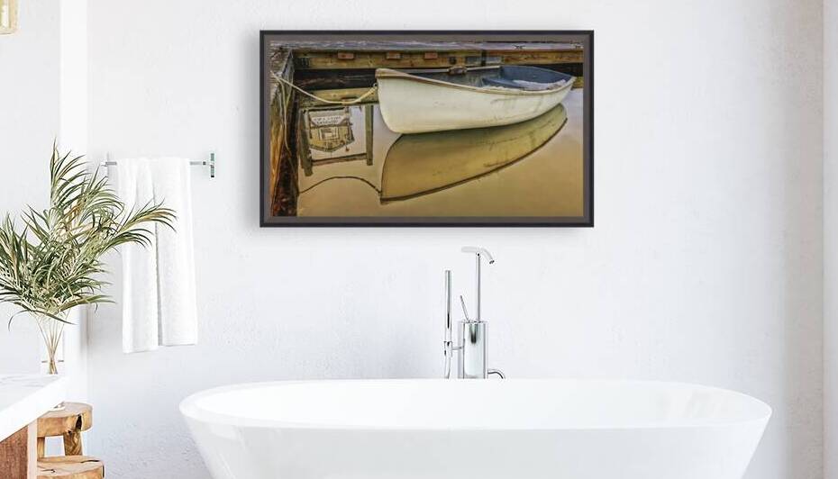 Skiff On A Mirror - Maine Coastal Wall Art by George Baines Photography   Connection in Moments of Light
