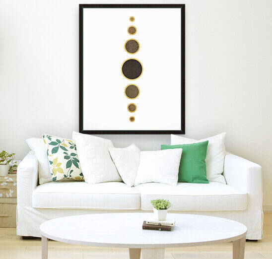 String Of Pearls 1 - Minimal Geometric Abstract in White by Cosmic Soup