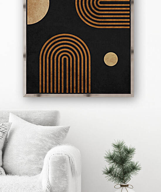 Midnight Jazz - Minimal Contemporary Abstract in Black 02 by Cosmic Soup