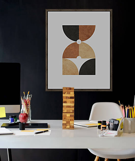 A Game of Quarters 2 - Minimal Geometric Abstract by Cosmic Soup
