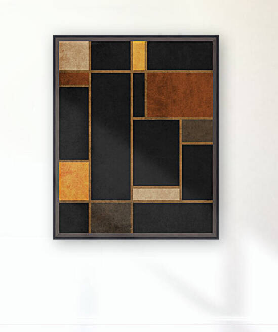 Geometrie a la Mondrian - Modernist Geometric Abstract 1 by Cosmic Soup