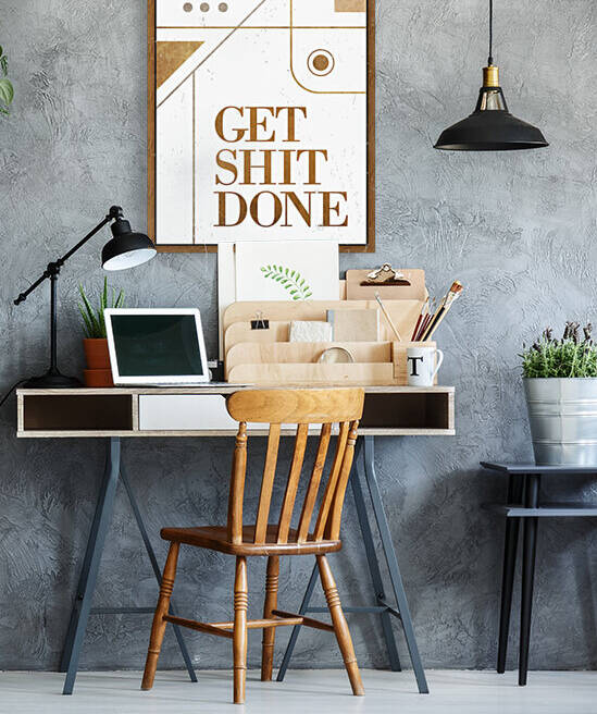 Get Shit Done - Art Deco Typographic 2 by Cosmic Soup