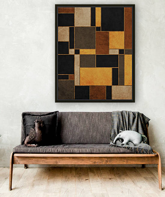 Mondrian Composition Black - Abstract Expressionism 2 by Cosmic Soup