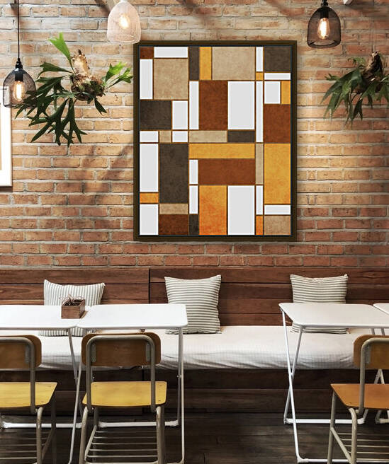 Mondrian Composition - White - Abstract Expressionism 1 by Cosmic Soup
