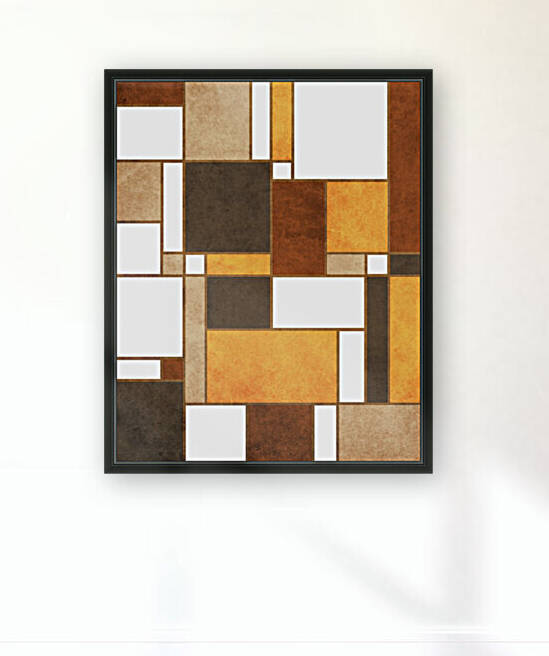Mondrian Composition - White - Abstract Expressionism 2 by Cosmic Soup