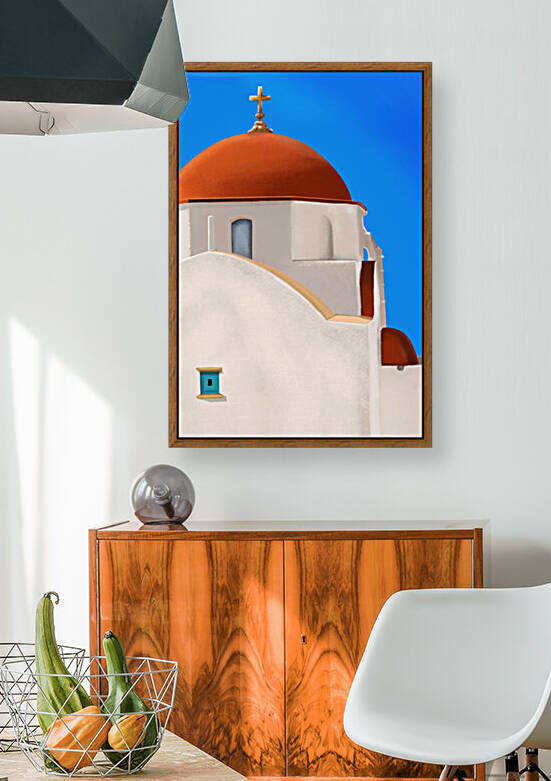 Red Dome Church in Mykonos - Santorini - Greece by Cosmic Soup