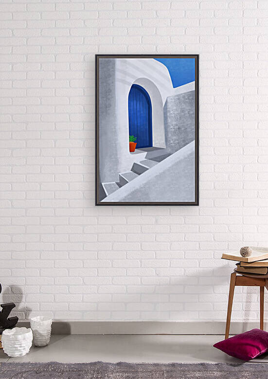 The little blue door - Santorini  Greece by Cosmic Soup