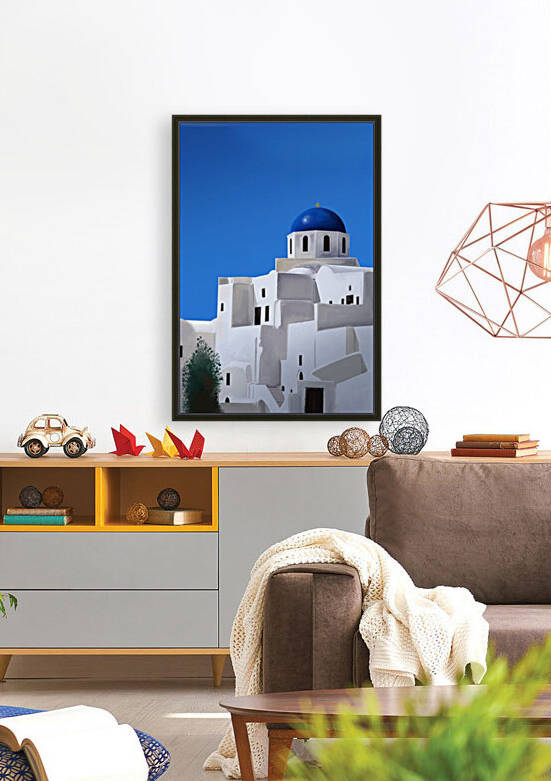 The Blue Dome Church of Oia - Santorini - Greece by Cosmic Soup