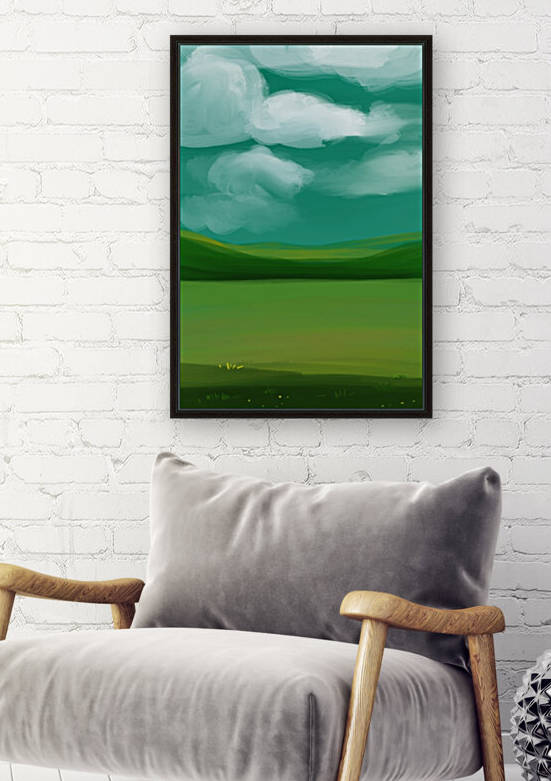 An assembly of clouds over a meadow by Cosmic Soup