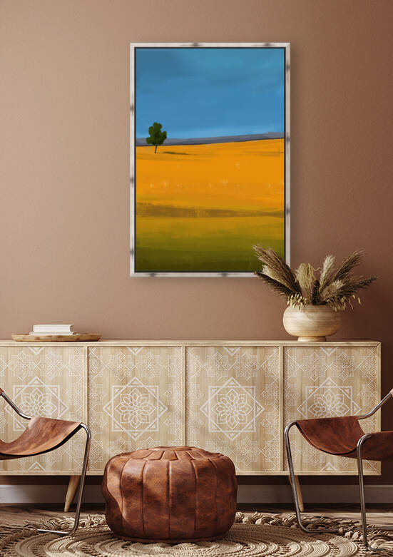 The Long Wait - Lonely Tree on a Meadow by Cosmic Soup