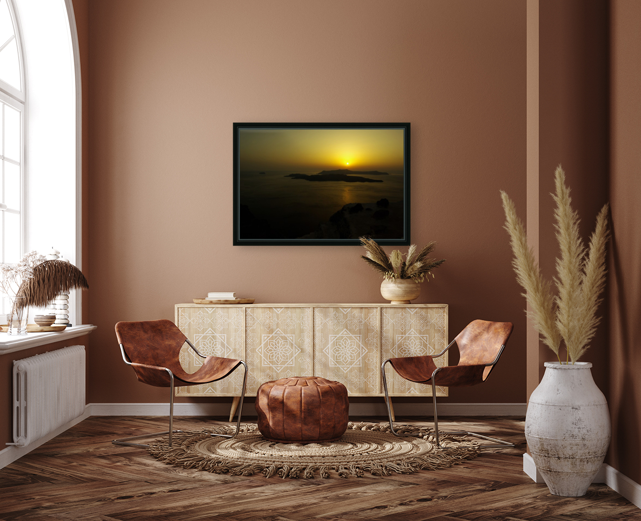 Santorini Sunset Reproduction