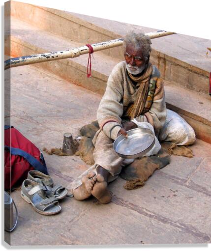 Street Beggar Canvas Print