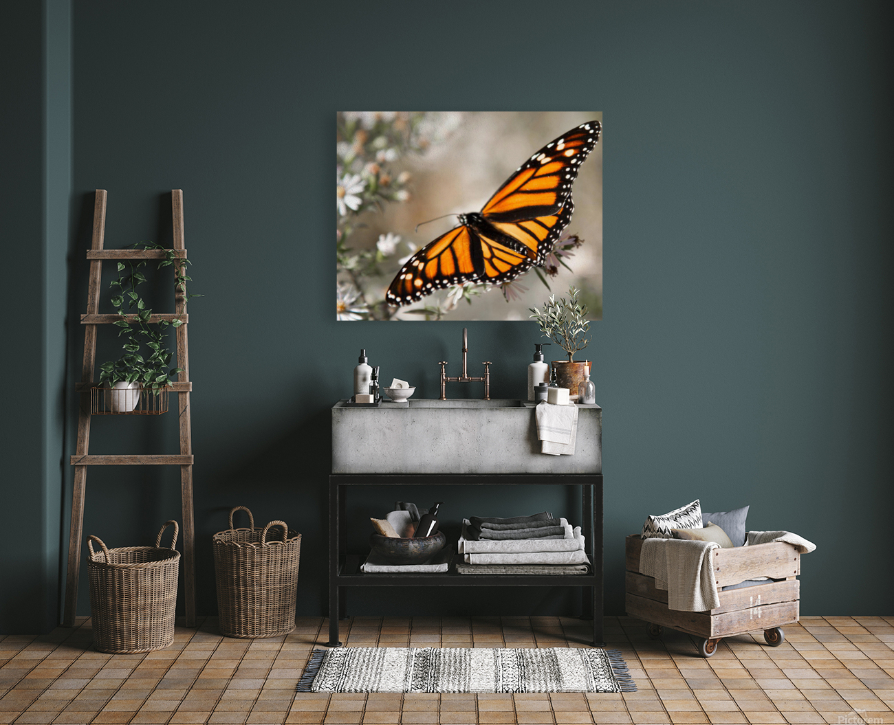 Monarch in flight Reproduction