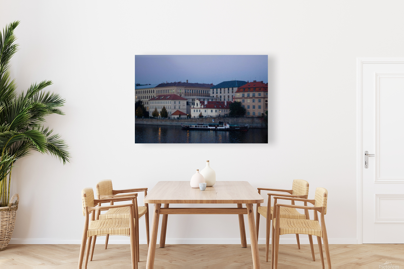 Prague  River Scene Reproduction