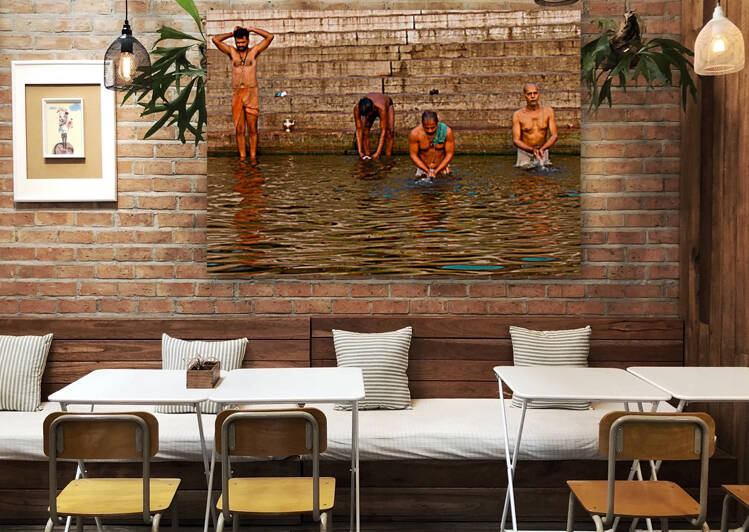 Bathing Ganges  by nancy rapp