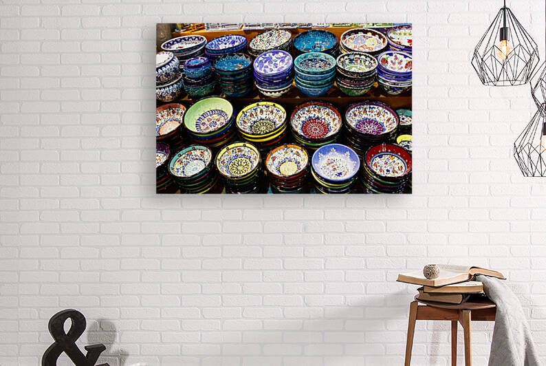 Colorful dishes in Istanbul by nancy rapp