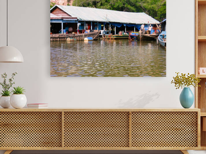 Cambodia floating home on Tonle Sap by nancy rapp