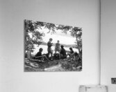 1930s 5 GIRLS AROUND CAMP FIRE ALGONQUIN PARK CA 177711 Acrylic Print