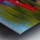 BIG WHEELED RED TRUCK JUMPING BLURRED BACKGROUND 184837 Metal print