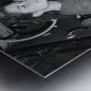 1940s CLOSE-UP COUPLE KISSING IN CONVERTIBLE CAR 201553 Metal print