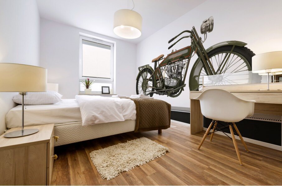 1919 Harley Davidson motorcycle on display 170409 Mural print