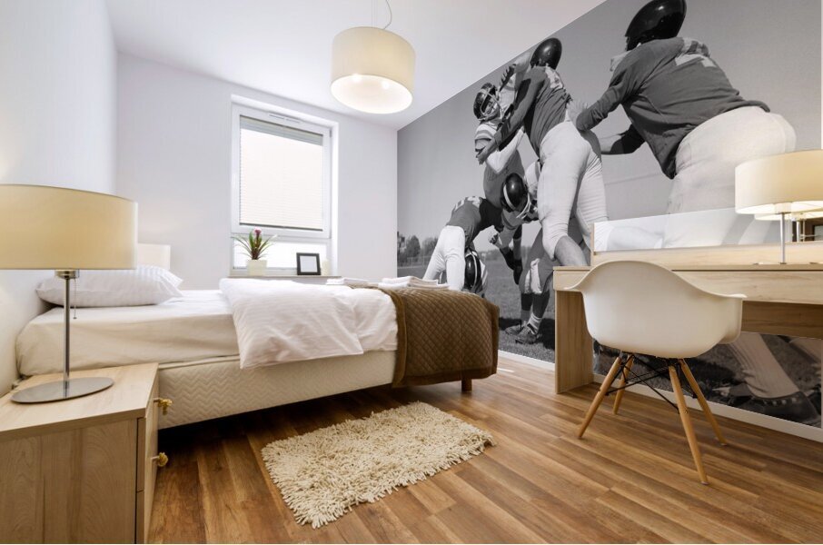 1960s SIX MEN PLAYING FOOTBALL GROUP TACKLE 186823 Mural print