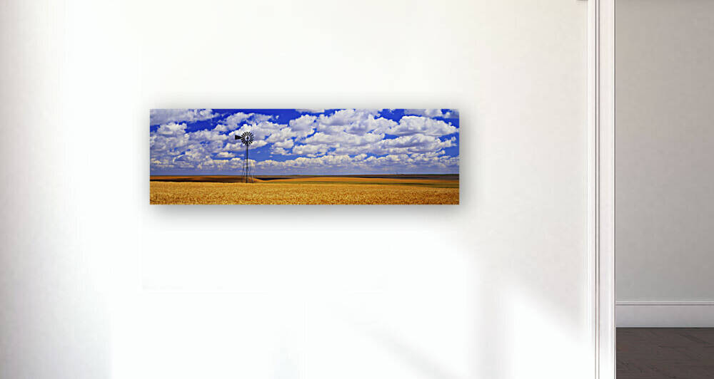 Windmill in a Wheat Field - Othello Washington USA 68366 by Panoramic Images