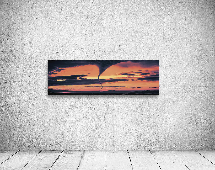 Tornado in the orangeyellow sky 92011 Wall Preview