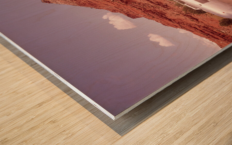 1970s TOURISTS LOOKING AT MESA FORMATION N MEX HWY 185099 Wood print