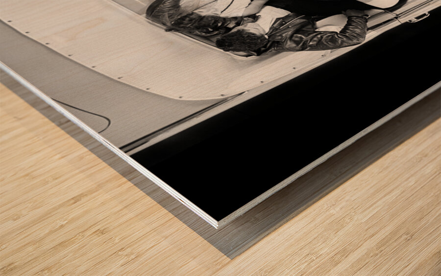 1950s TWO TEEN COUPLES IN CONVERTIBLE CAR 194090 Wood print