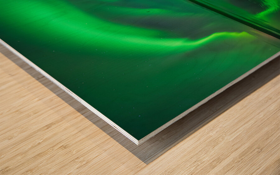 Reflection of Aurora Borealis Stokksnes Iceland 204397 Wood print