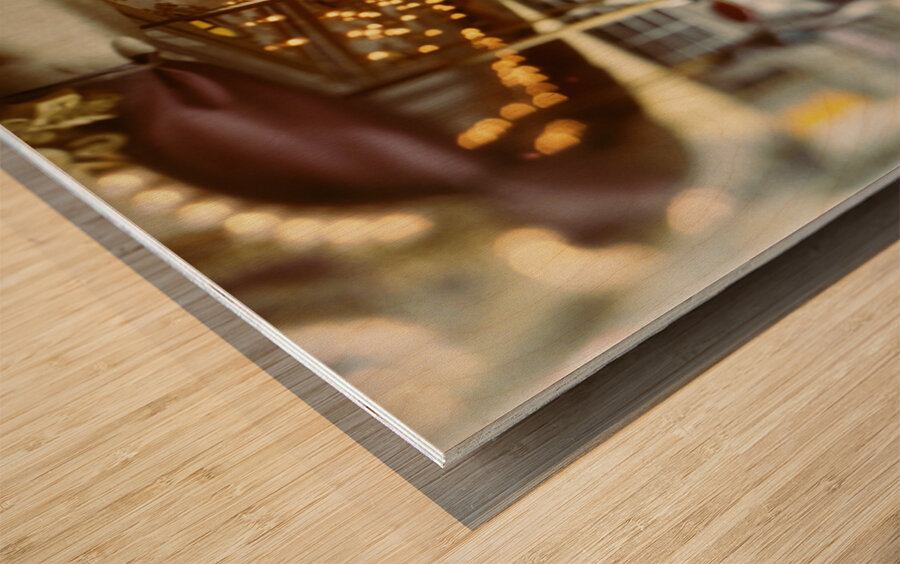 Carousel horses in amusement park Seattle Center Queen Anne Hill Washington USA 120959 Wood print