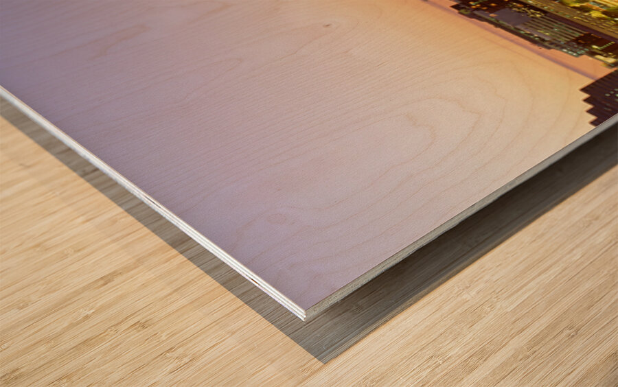 City skyline at night Baltimore Maryland USA 27378 Wood print