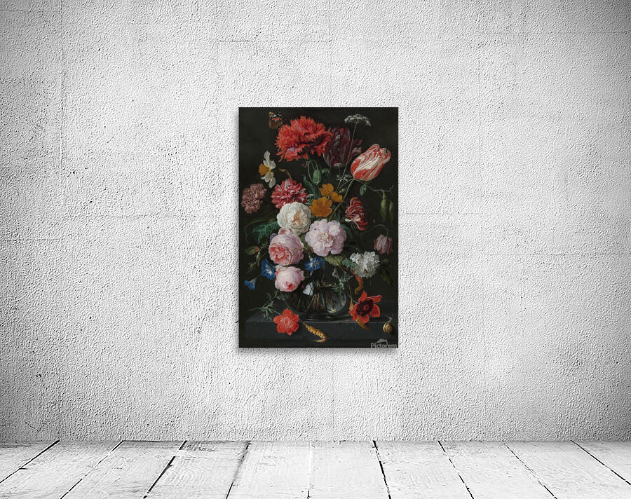 Still Life with Flowers in a Glass Vase by Jan Davidsz. de Heem Wall Preview